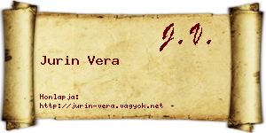 Jurin Vera névjegykártya